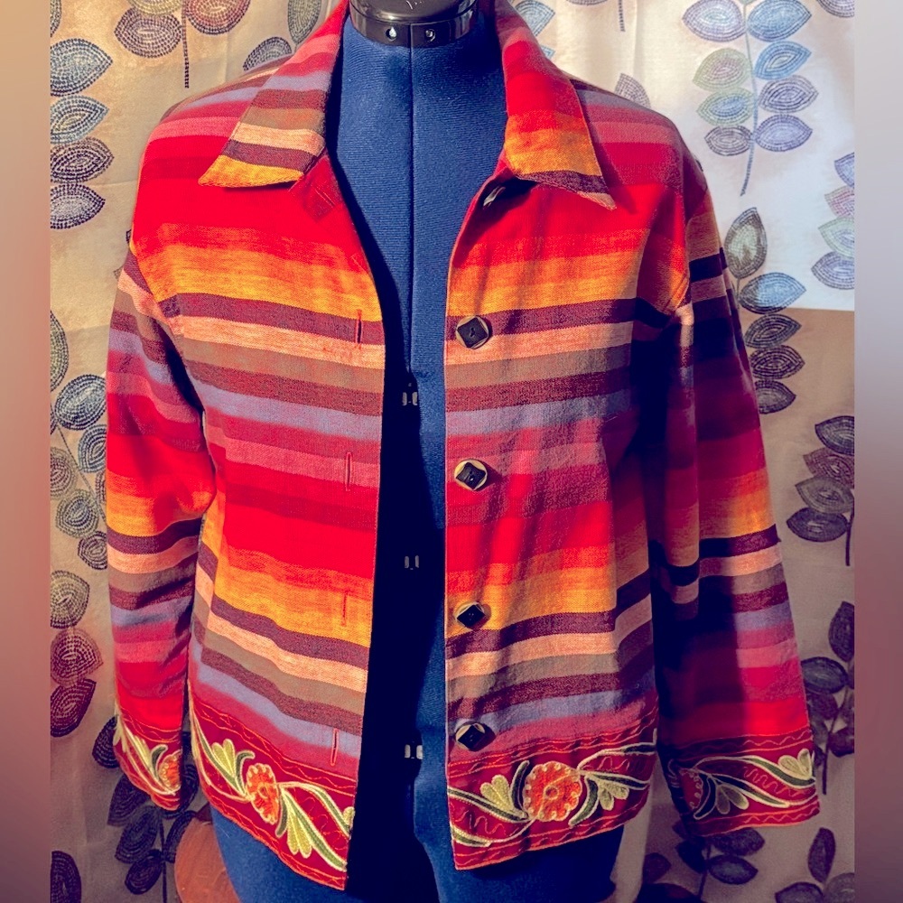 Tantrums Multicolor Striped Utility Jacket
